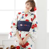 赤と青の椿 | レトロモダン浴衣 ゆかた 大人 | PourVous