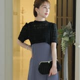 ブラック×ブルーグレー | 結婚式 ワンピース パーティードレス | PourVous