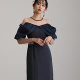 アッシュネイビー | 体型カバー フォーマルドレス ワンピース | PourVous