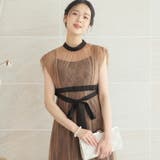 ブラウン | ワンピース 体型カバー フォーマルドレス | PourVous