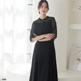 ブラック | 体型カバー フォーマルドレス ワンピース | PourVous