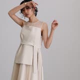 ベージュ | 体型カバー フォーマルドレス ワンピース | PourVous