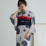 3 ダリアと縞模様 | 洗える浴衣 レディース 浴衣 | PourVous
