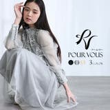 グレー | フェザー フラワーチュール ワンピース | PourVous