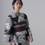 10 黒地モダン花 | 浴衣 洗える浴衣 レディース | PourVous
