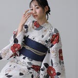 15 縦じまと牡丹 | 浴衣 洗える浴衣 レディース | PourVous