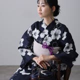 17 紺地に白花 | 浴衣 洗える浴衣 レディース | PourVous