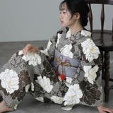19 ブラウン鹿の子牡丹 | 浴衣 洗える浴衣 レディース | PourVous