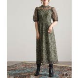 刺繍レース パフスリーブ ワンピース | PourVous | 詳細画像2 