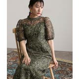 刺繍レース パフスリーブ ワンピース | PourVous | 詳細画像5 