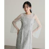 リーフエンブロイダリー バックデザイン パーティードレス | PourVous | 詳細画像15 