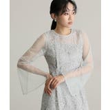 リーフエンブロイダリー バックデザイン パーティードレス | PourVous | 詳細画像17 