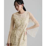 リーフエンブロイダリー バックデザイン パーティードレス | PourVous | 詳細画像3 