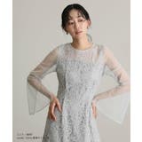 リーフエンブロイダリー バックデザイン パーティードレス | PourVous | 詳細画像5 