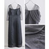 チュールドレープ ジャガード パーティードレス | PourVous | 詳細画像15 