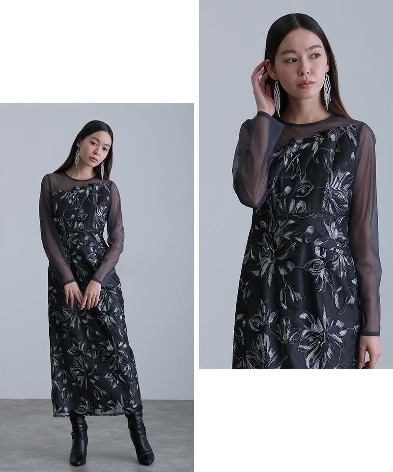 フロントプリーツ フラワー ワンピース | PourVous | 詳細画像20 