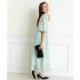 花柄ジャガードランタンスリーブAライン結婚式パーティードレス | PREFERIR | 詳細画像1 