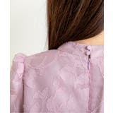 花柄ジャガードランタンスリーブAライン結婚式パーティードレス | PREFERIR | 詳細画像14 