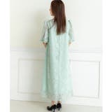 花柄ジャガードランタンスリーブAライン結婚式パーティードレス | PREFERIR | 詳細画像5 