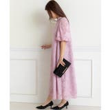 花柄ジャガードランタンスリーブAライン結婚式パーティードレス | PREFERIR | 詳細画像6 