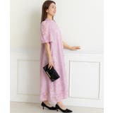 花柄ジャガードランタンスリーブAライン結婚式パーティードレス | PREFERIR | 詳細画像8 