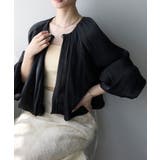 ブラック | ラメ楊柳バルーンスリーブボレロ | PREFERIR