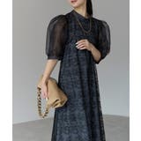 グレー | シアーバルーンスリーブドレス | PREFERIR