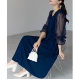 ボリュームシアースリーブAラインVネックドレス | PREFERIR | 詳細画像19 