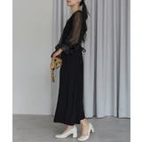 ボリュームシアースリーブAラインVネックドレス | PREFERIR | 詳細画像7 