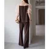 バルーンスリーブブラウス+ワイドパンツ | PREFERIR | 詳細画像13 