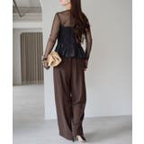 バルーンスリーブブラウス+ワイドパンツ | PREFERIR | 詳細画像20 