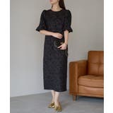 ブラック | フクレジャガードバルーンスリーブドレス | PREFERIR