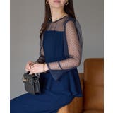 ドットチュール切り替えペプラムドレス | PREFERIR | 詳細画像19 