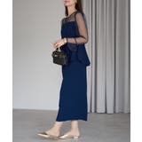 ドットチュール切り替えペプラムドレス | PREFERIR | 詳細画像24 