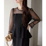 ドットチュール切り替えペプラムドレス | PREFERIR | 詳細画像28 