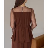 ドットチュール切り替えペプラムドレス | PREFERIR | 詳細画像3 