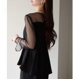 ドットチュール切り替えペプラムドレス | PREFERIR | 詳細画像30 