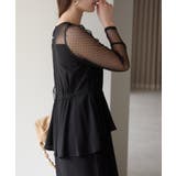 ドットチュール切り替えペプラムドレス | PREFERIR | 詳細画像32 