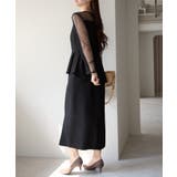 ドットチュール切り替えペプラムドレス | PREFERIR | 詳細画像35 