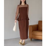 ドットチュール切り替えペプラムドレス | PREFERIR | 詳細画像4 