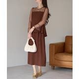 ドットチュール切り替えペプラムドレス | PREFERIR | 詳細画像5 