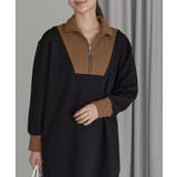 配色ジップアップカットソーワンピース | PREFERIR | 詳細画像3 