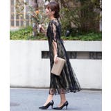 ブラック | 花柄パンチングカットパンプス | PREFERIR