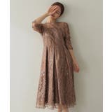 バックリボンチュール刺しゅうレース結婚式パーティードレス | PREFERIR | 詳細画像18 