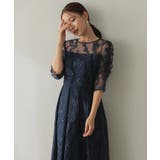 バックリボンチュール刺しゅうレース結婚式パーティードレス | PREFERIR | 詳細画像19 