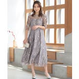 バックリボンチュール刺しゅうレース結婚式パーティードレス | PREFERIR | 詳細画像2 