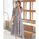 バックリボンチュール刺しゅうレース結婚式パーティードレス | PREFERIR | 詳細画像5 