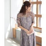 バックリボンチュール刺しゅうレース結婚式パーティードレス | PREFERIR | 詳細画像7 