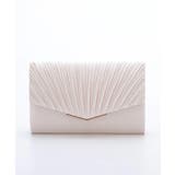ベージュ | 3WAYサテン プリーツパーティークラッチバッグ | PREFERIR