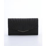 ブラック | 3WAYサテン プリーツパーティークラッチバッグ | PREFERIR